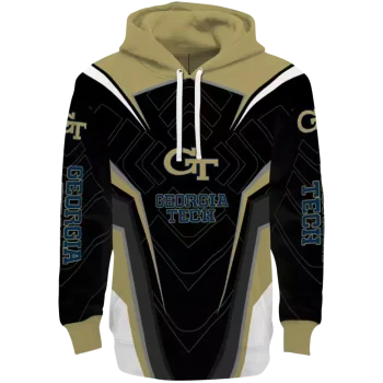 georgia tech yellow jackets futuristic pattern gold black hoodie best selling