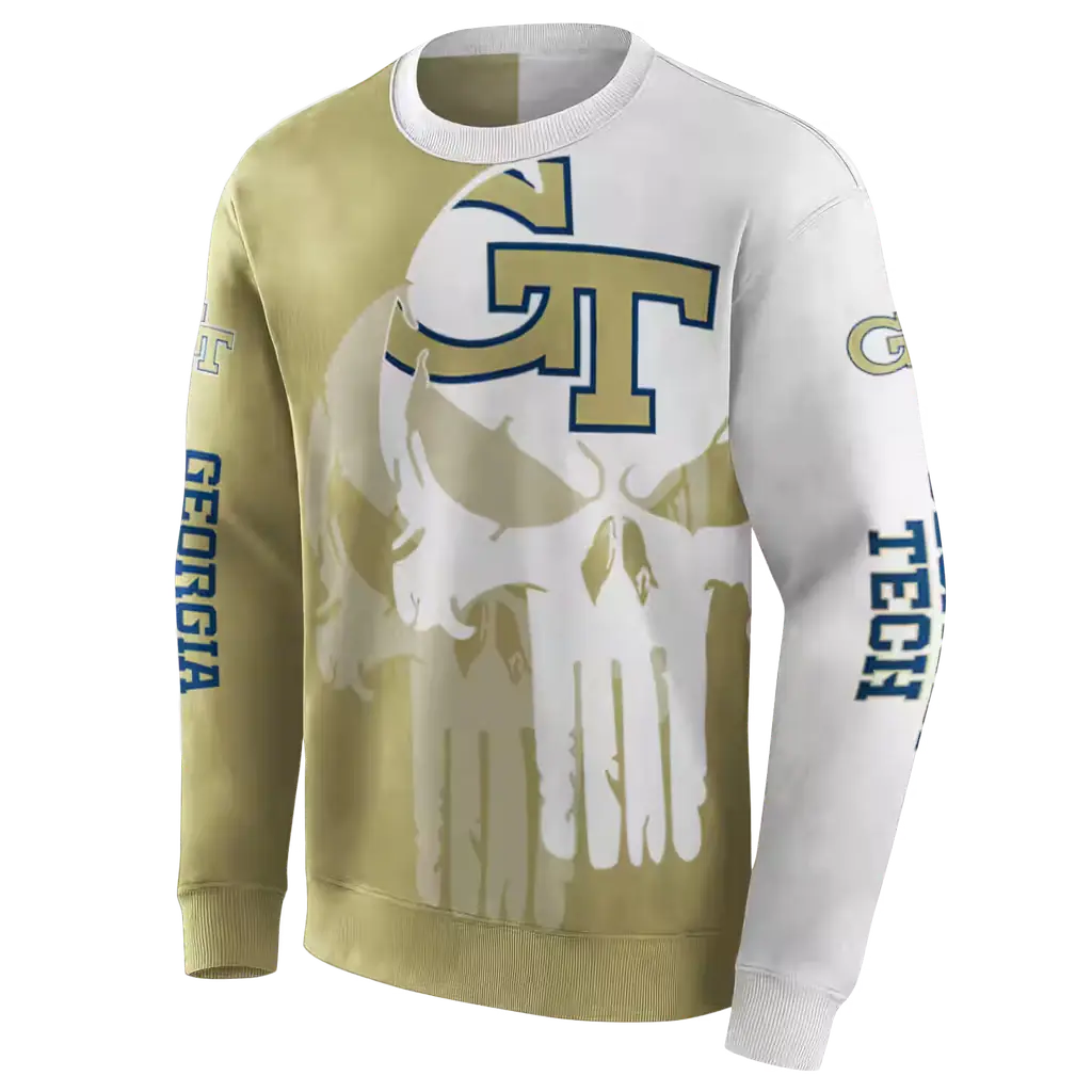 georgia tech yellow jackets graphic punisher gold white hoodie new arrival georgia tech yellow jackets graphic punisher gold white hoodie new arrival