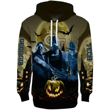 georgia tech yellow jackets halloween vibes gold black hoodie best selling