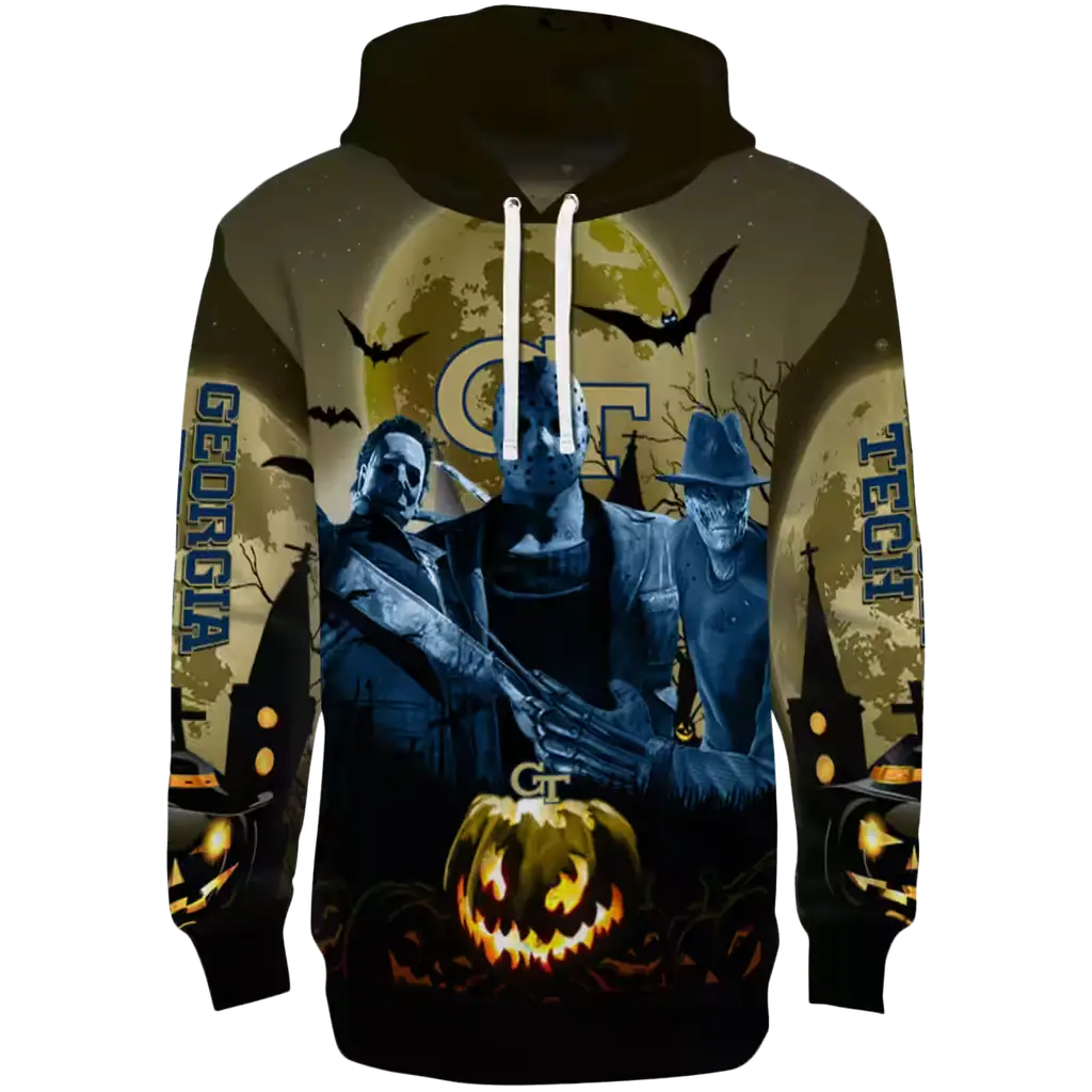 georgia tech yellow jackets halloween vibes gold black hoodie best selling georgia tech yellow jackets halloween vibes gold black hoodie best selling