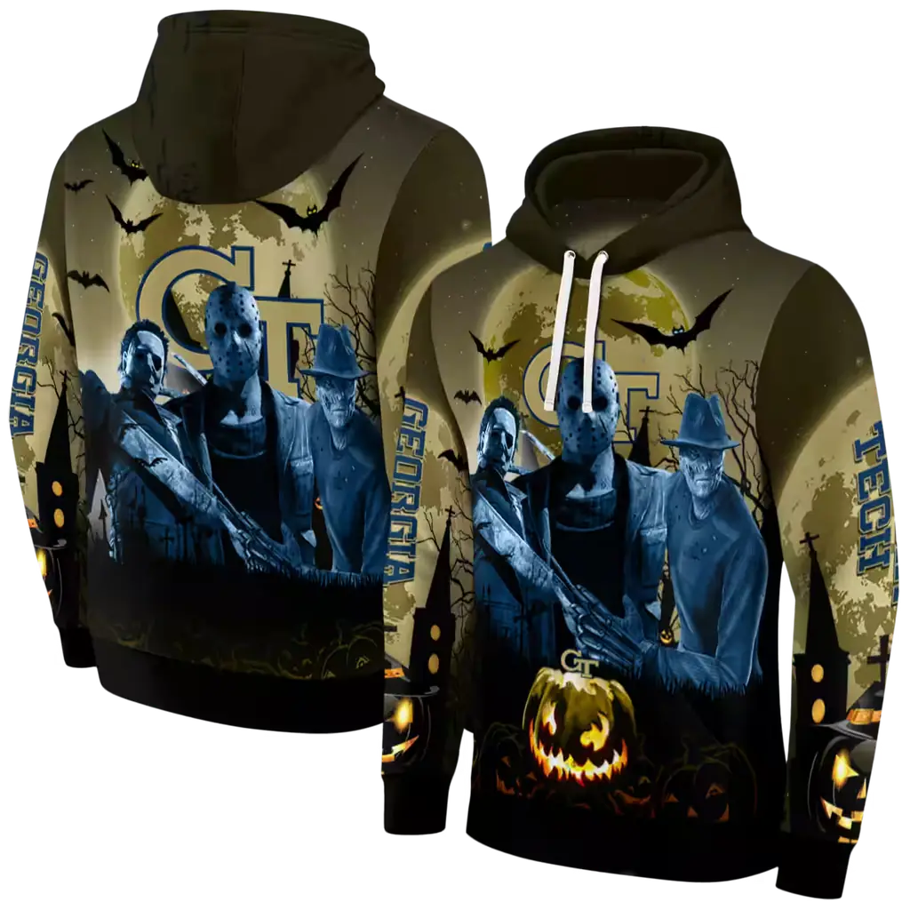 georgia tech yellow jackets halloween vibes gold black hoodie fashion forward georgia tech yellow jackets halloween vibes gold black hoodie fashion forward