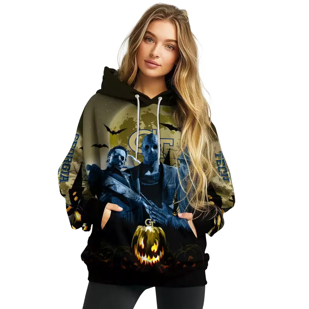 georgia tech yellow jackets halloween vibes gold black hoodie high quality georgia tech yellow jackets halloween vibes gold black hoodie high quality