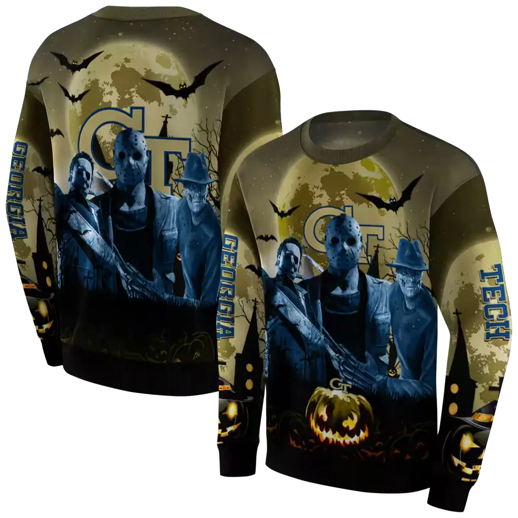 georgia tech yellow jackets halloween vibes gold black hoodie premium grade georgia tech yellow jackets halloween vibes gold black hoodie premium grade