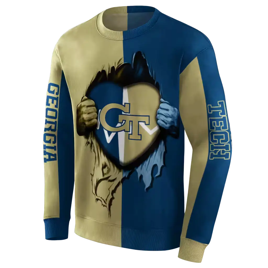 georgia tech yellow jackets heartbeat graphic gold hoodie new arrival georgia tech yellow jackets heartbeat graphic gold hoodie new arrival