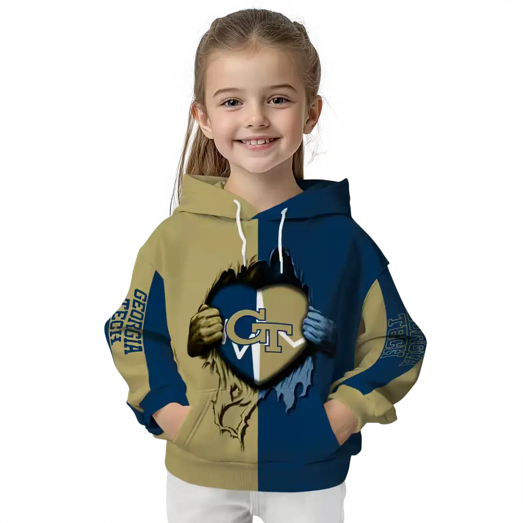 georgia tech yellow jackets heartbeat graphic gold hoodie top rated georgia tech yellow jackets heartbeat graphic gold hoodie top rated