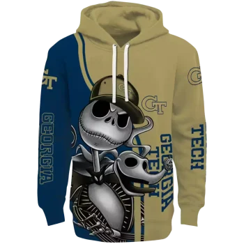 georgia tech yellow jackets jack skellington gold hoodie best selling