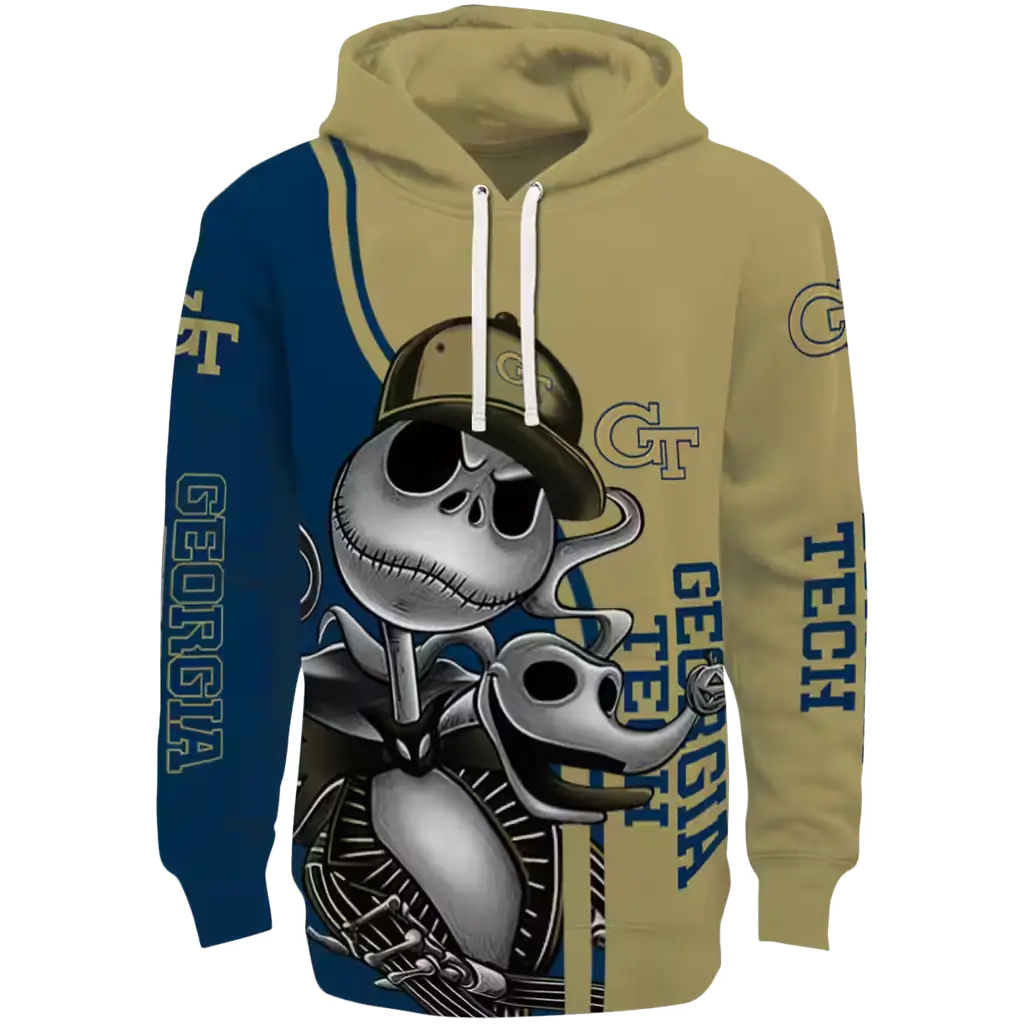 georgia tech yellow jackets jack skellington gold hoodie best selling georgia tech yellow jackets jack skellington gold hoodie best selling