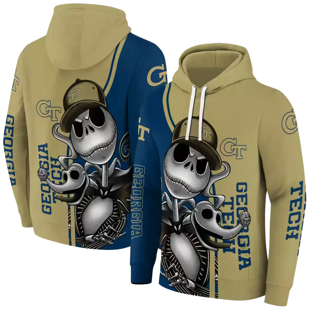 georgia tech yellow jackets jack skellington gold hoodie fashion forward georgia tech yellow jackets jack skellington gold hoodie fashion forward