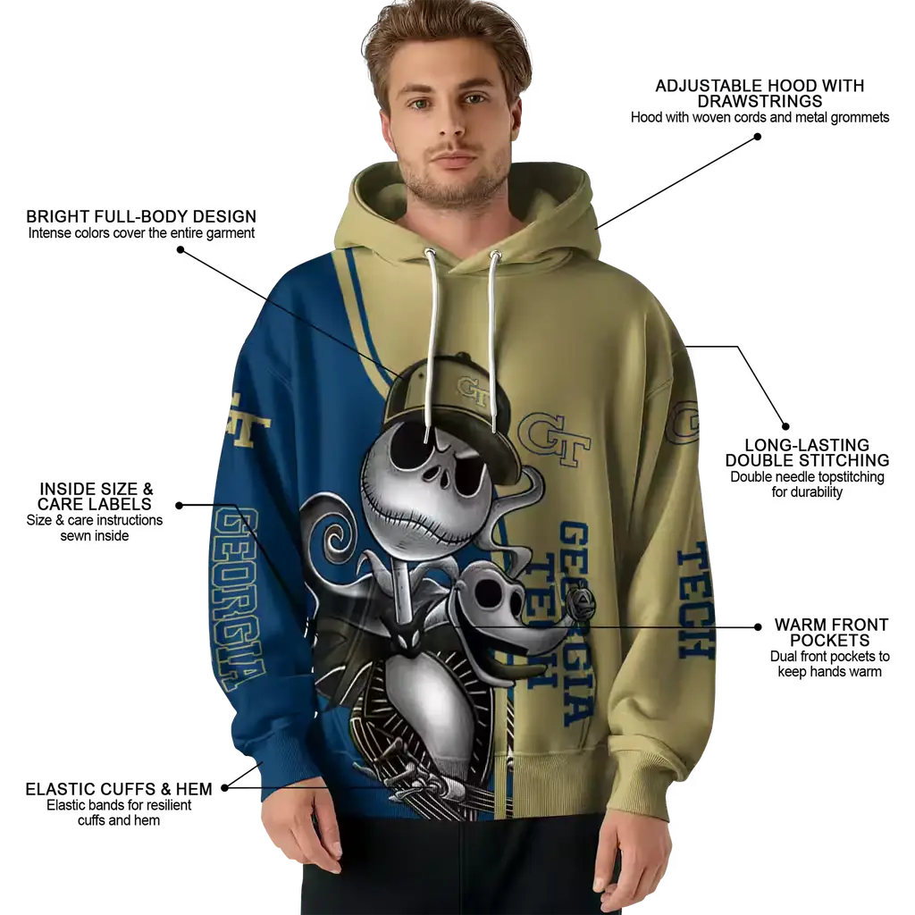 georgia tech yellow jackets jack skellington gold hoodie latest model georgia tech yellow jackets jack skellington gold hoodie latest model