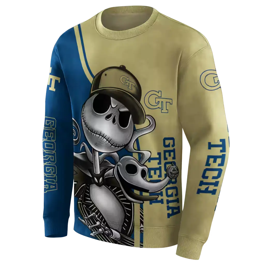 georgia tech yellow jackets jack skellington gold hoodie new arrival georgia tech yellow jackets jack skellington gold hoodie new arrival