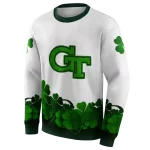 georgia tech yellow jackets lucky motif white green hoodie best selling
