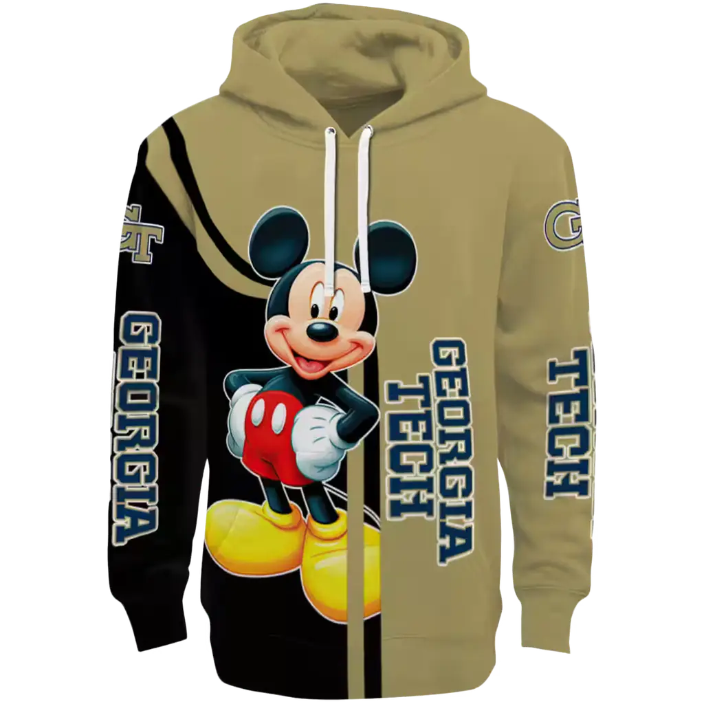 georgia tech yellow jackets mickey mouse gold black hoodie best selling georgia tech yellow jackets mickey mouse gold black hoodie best selling