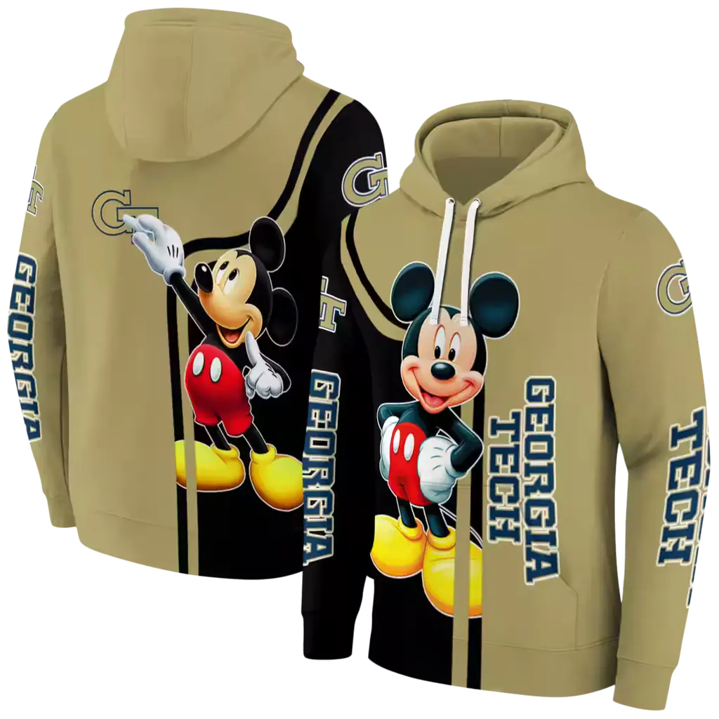 georgia tech yellow jackets mickey mouse gold black hoodie fashion forward georgia tech yellow jackets mickey mouse gold black hoodie fashion forward