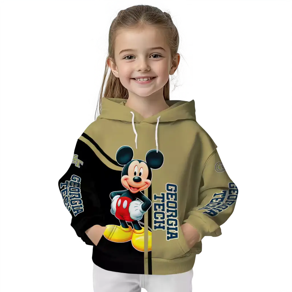 georgia tech yellow jackets mickey mouse gold black hoodie top rated georgia tech yellow jackets mickey mouse gold black hoodie top rated