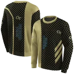 georgia tech yellow jackets monogram pattern gold hoodie best selling