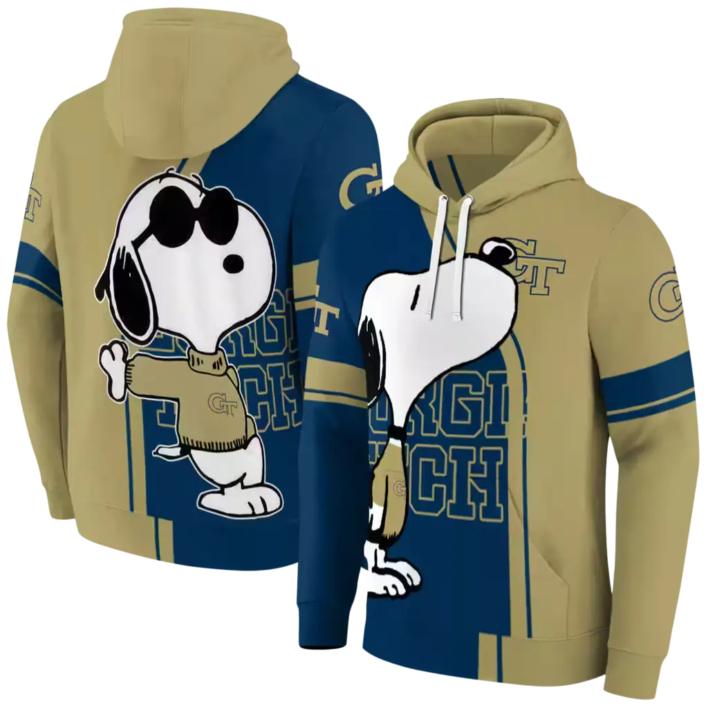 georgia tech yellow jackets playful snoopy gold hoodie fashion forward georgia tech yellow jackets playful snoopy gold hoodie fashion forward