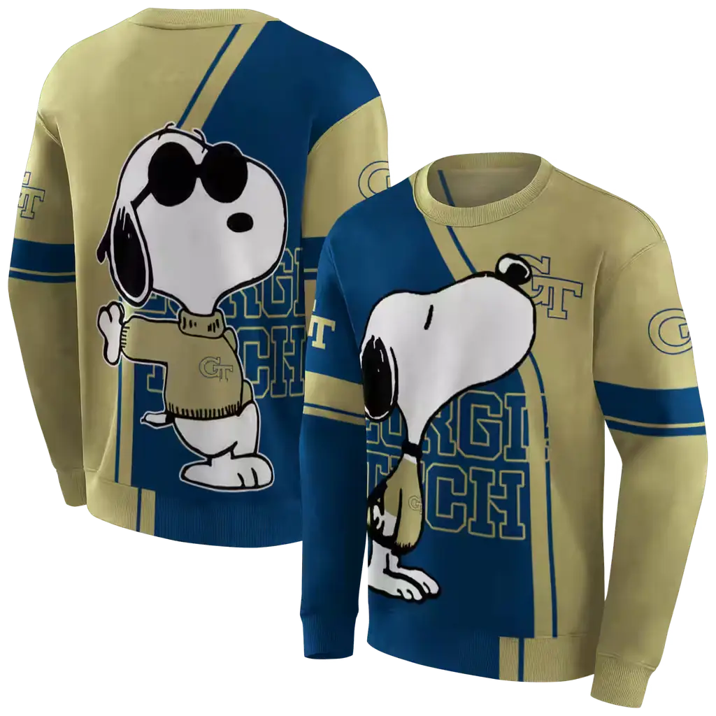 georgia tech yellow jackets playful snoopy gold hoodie premium grade georgia tech yellow jackets playful snoopy gold hoodie premium grade
