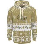 georgia tech yellow jackets reindeer motif gold hoodie best selling