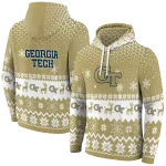 georgia tech yellow jackets reindeer motif gold hoodie best selling