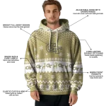 georgia tech yellow jackets reindeer motif gold hoodie best selling