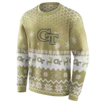 georgia tech yellow jackets reindeer motif gold hoodie best selling