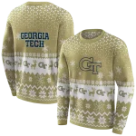 georgia tech yellow jackets reindeer motif gold hoodie best selling