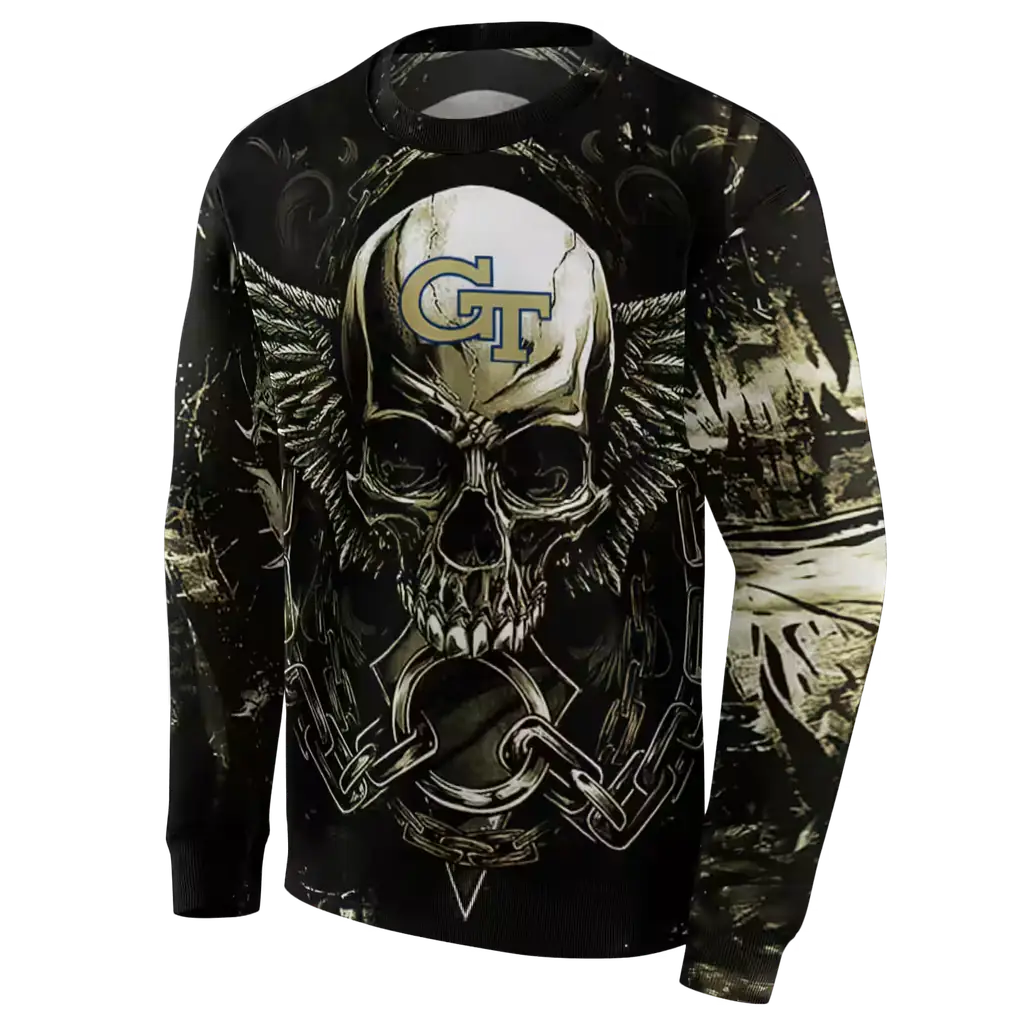 georgia tech yellow jackets skull artwork gold black hoodie new arrival georgia tech yellow jackets skull artwork gold black hoodie new arrival