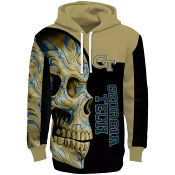 georgia tech yellow jackets skull motif gold black hoodie best selling
