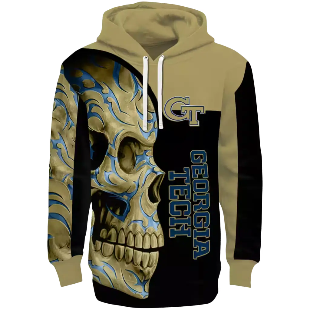 georgia tech yellow jackets skull motif gold black hoodie best selling georgia tech yellow jackets skull motif gold black hoodie best selling