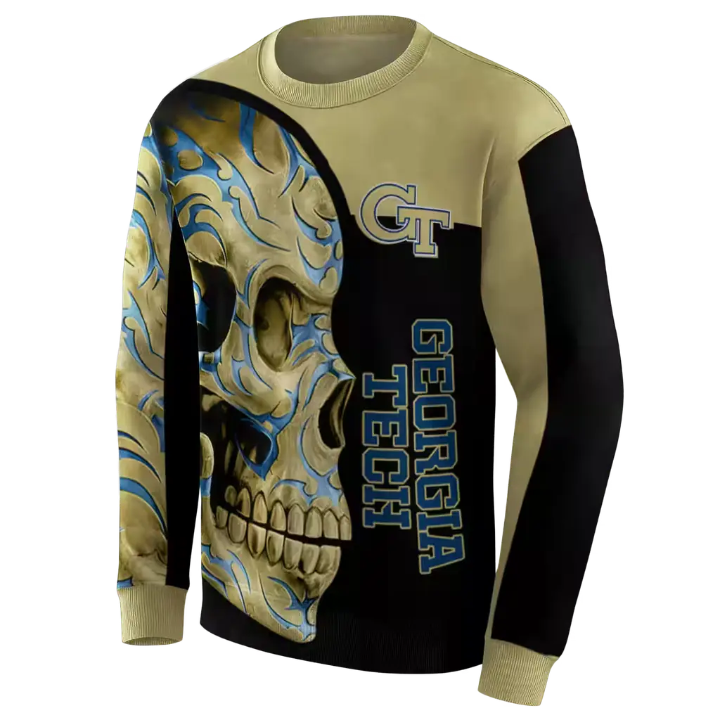 georgia tech yellow jackets skull motif gold black hoodie new arrival georgia tech yellow jackets skull motif gold black hoodie new arrival