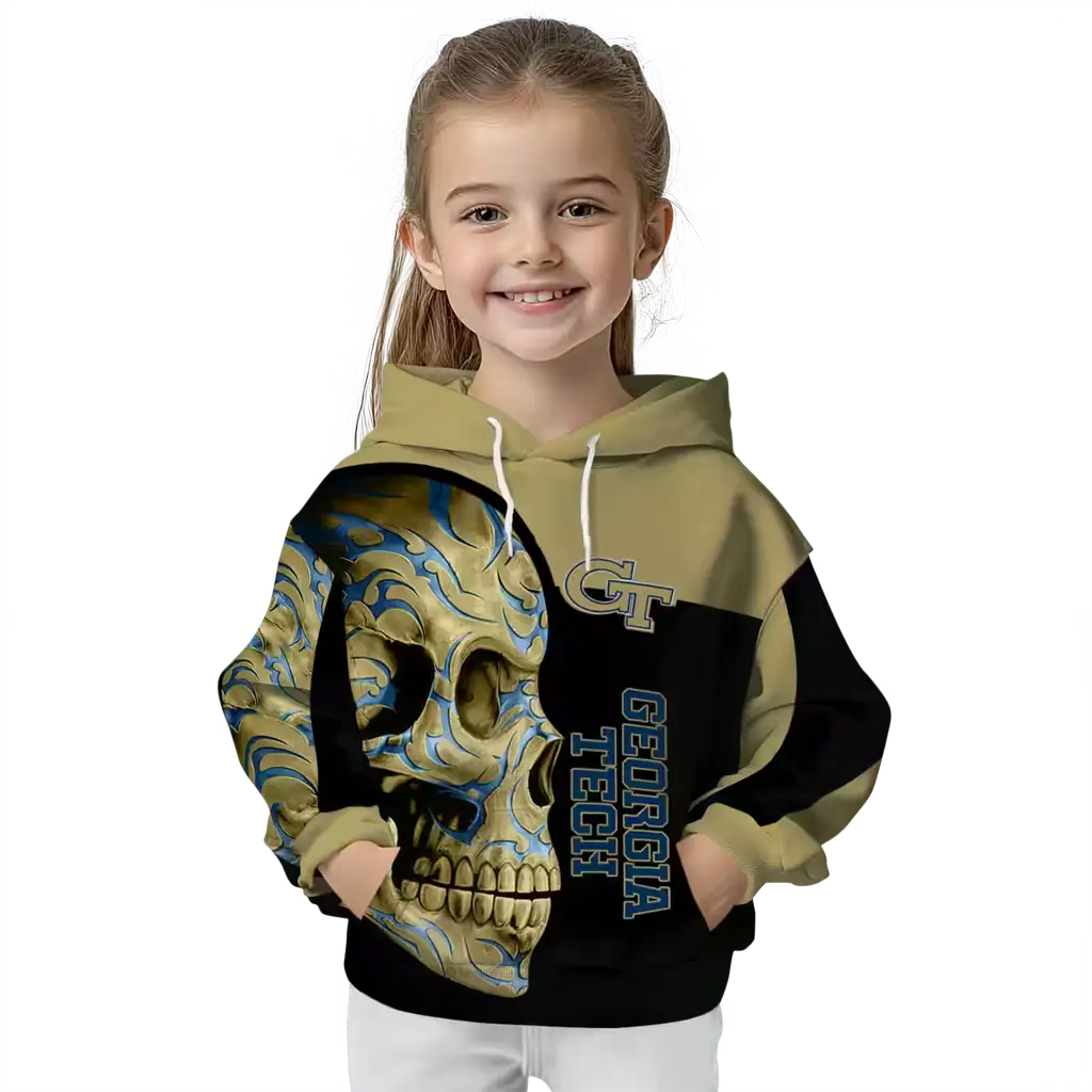 georgia tech yellow jackets skull motif gold black hoodie top rated georgia tech yellow jackets skull motif gold black hoodie top rated