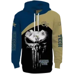 georgia tech yellow jackets skull punisher blue black hoodie best selling
