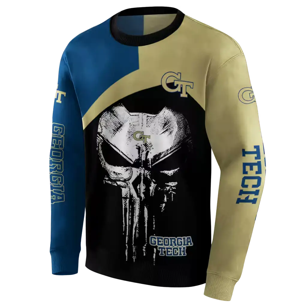 georgia tech yellow jackets skull punisher blue black hoodie new arrival georgia tech yellow jackets skull punisher blue black hoodie new arrival