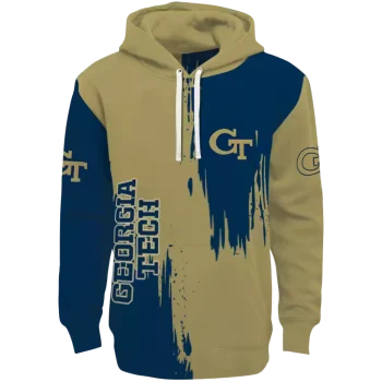 georgia tech yellow jackets splatter effect gold hoodie best selling
