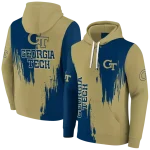 georgia tech yellow jackets splatter effect gold hoodie best selling