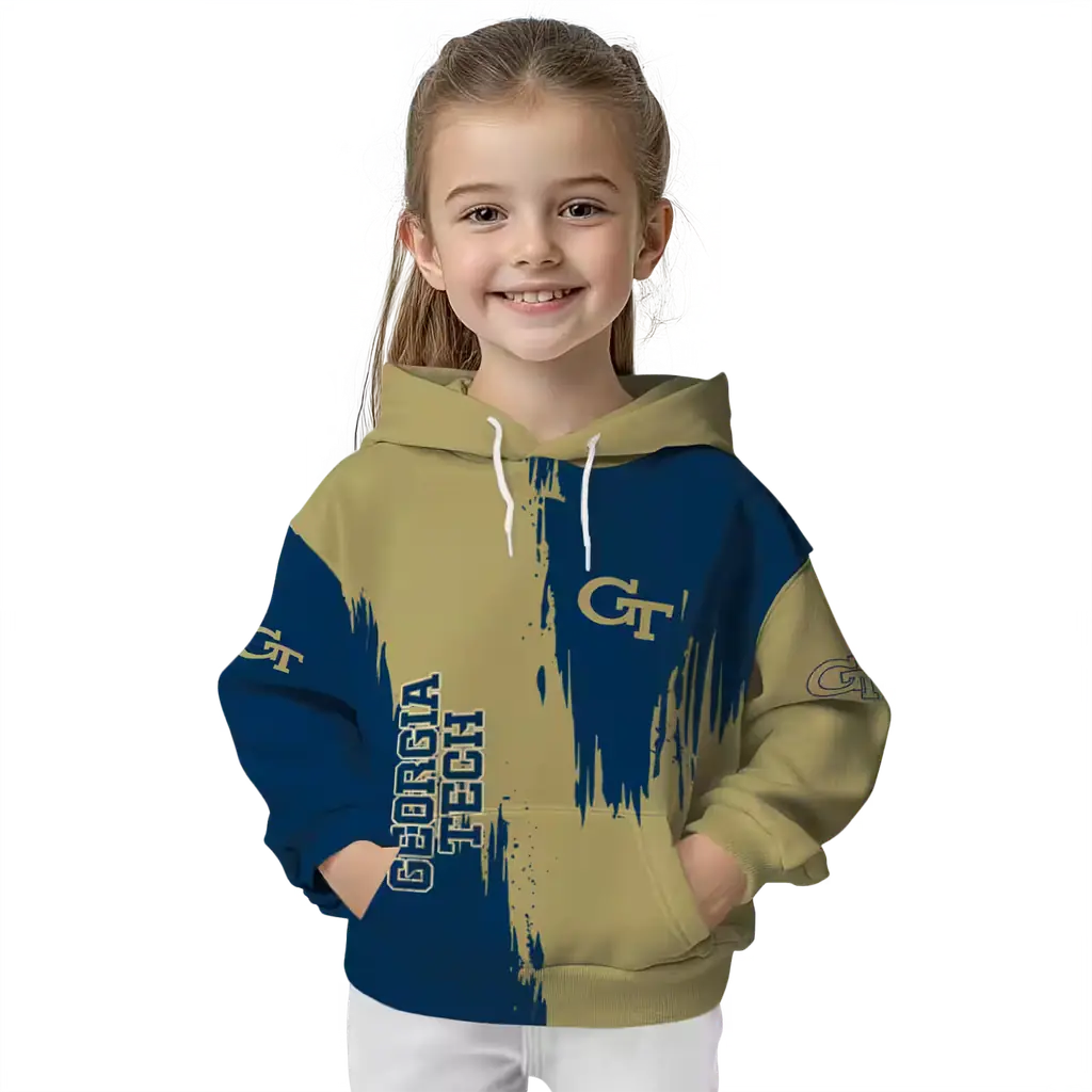 georgia tech yellow jackets splatter effect gold hoodie top rated georgia tech yellow jackets splatter effect gold hoodie top rated