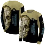 georgia tech yellow jackets sugar skull gold black hoodie best selling