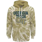 georgia tech yellow jackets tie dye pattern gold hoodie best selling