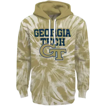 georgia tech yellow jackets tie dye pattern gold hoodie best selling