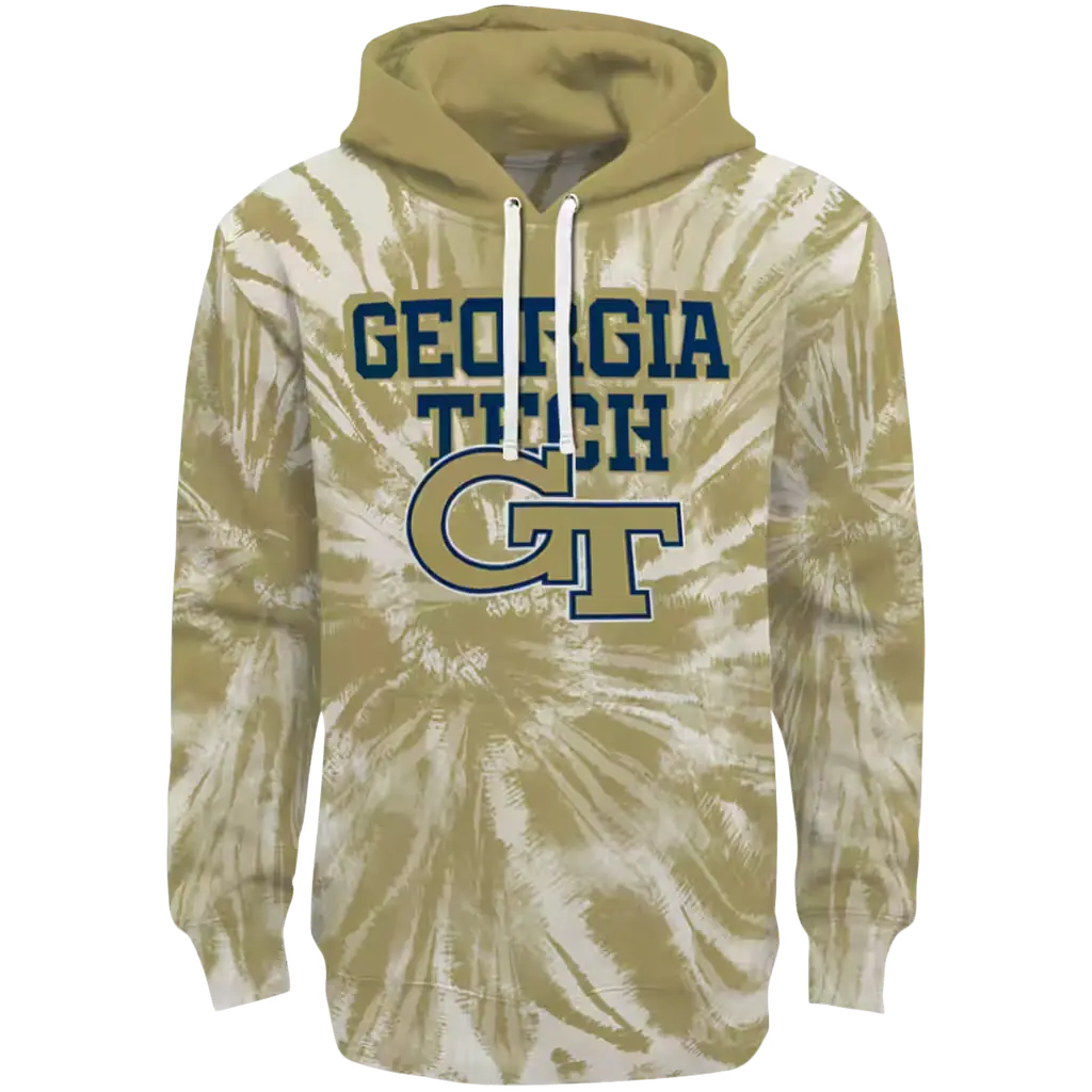 georgia tech yellow jackets tie dye pattern gold hoodie best selling georgia tech yellow jackets tie dye pattern gold hoodie best selling