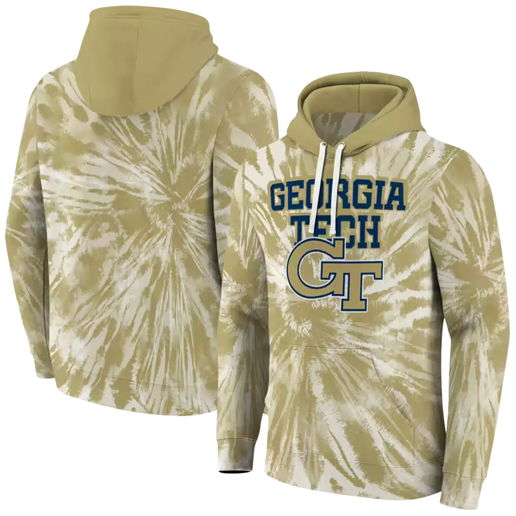 georgia tech yellow jackets tie dye pattern gold hoodie fashion forward georgia tech yellow jackets tie dye pattern gold hoodie fashion forward