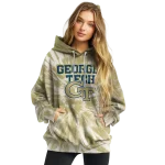 georgia tech yellow jackets tie dye pattern gold hoodie best selling