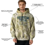 georgia tech yellow jackets tie dye pattern gold hoodie best selling