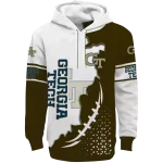 georgia tech yellow jackets triangular pattern gold white hoodie best selling