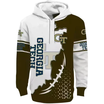 georgia tech yellow jackets triangular pattern gold white hoodie best selling