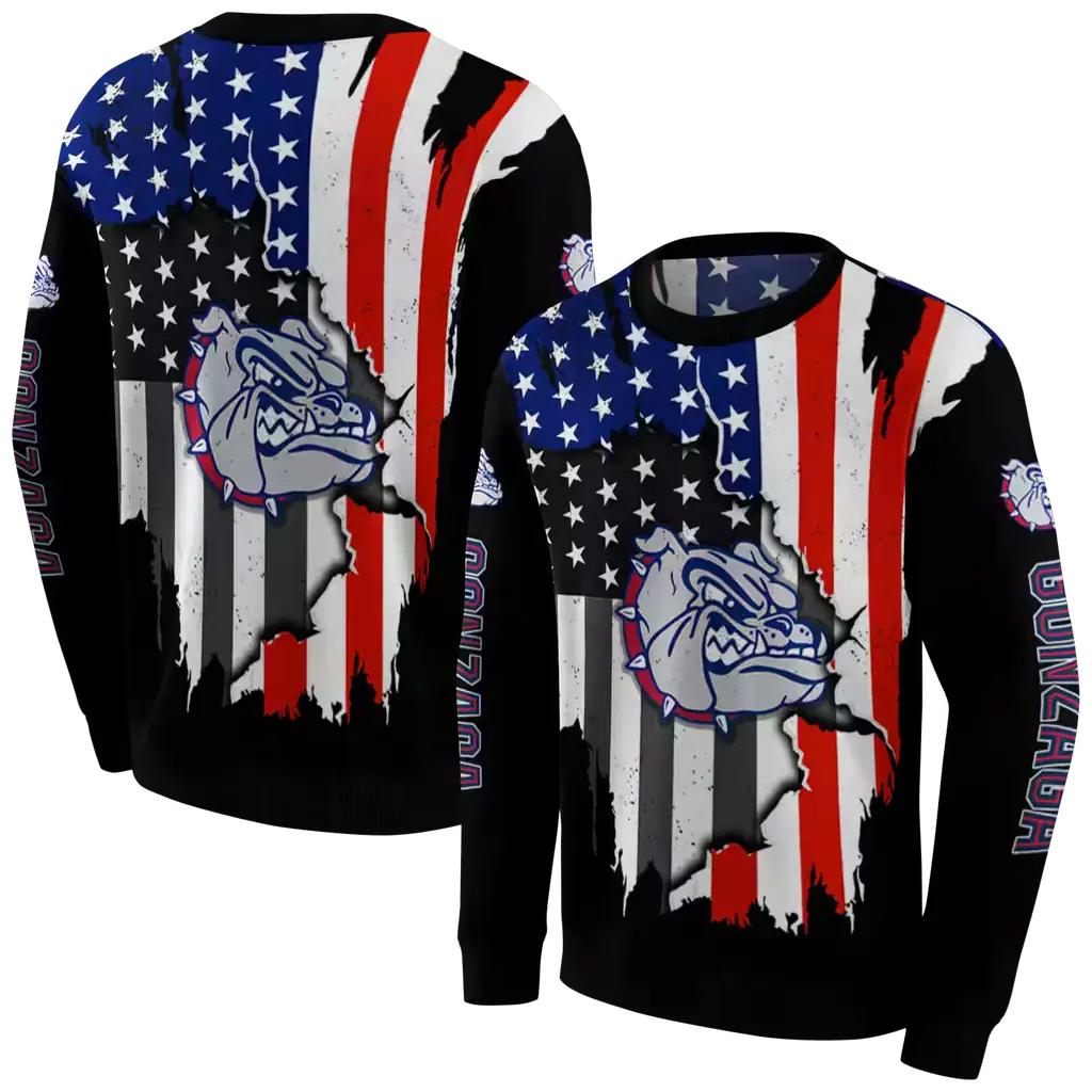 gonzaga bulldogs american pride black hoodie premium grade gonzaga bulldogs american pride black hoodie premium grade