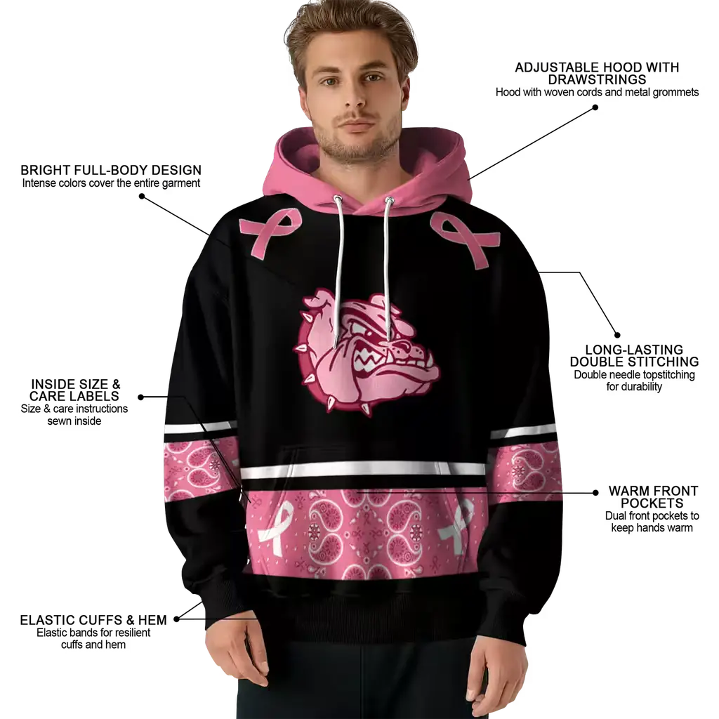 gonzaga bulldogs awareness ribbon black pink hoodie latest model gonzaga bulldogs awareness ribbon black pink hoodie latest model