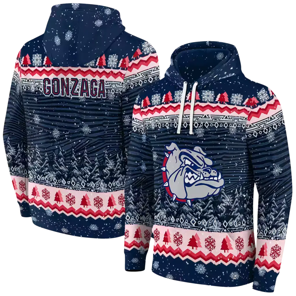 gonzaga bulldogs christmas trees blue hoodie fashion forward gonzaga bulldogs christmas trees blue hoodie fashion forward