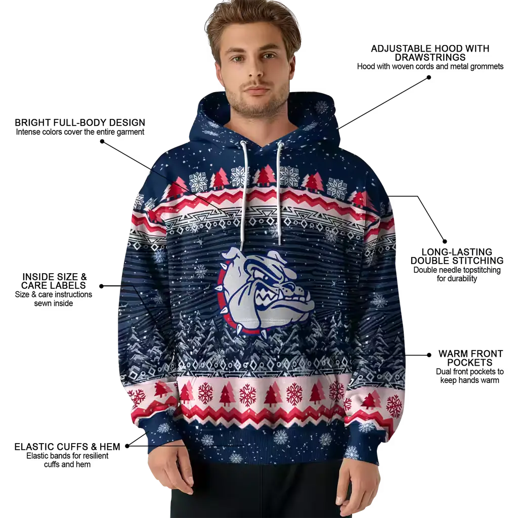 gonzaga bulldogs christmas trees blue hoodie latest model gonzaga bulldogs christmas trees blue hoodie latest model