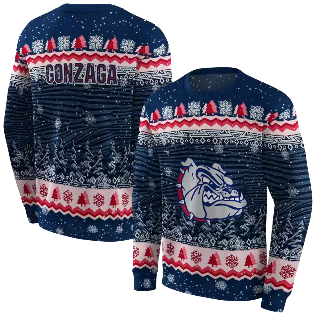 gonzaga bulldogs christmas trees blue hoodie premium grade gonzaga bulldogs christmas trees blue hoodie premium grade